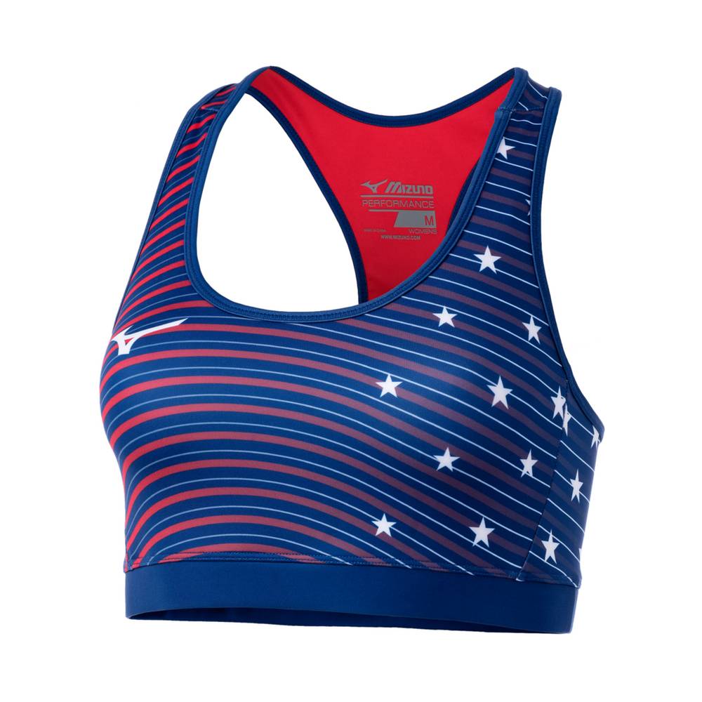 Womens Mizuno Patriotic Sports Bra Navy Philippines (MJFXGN279)